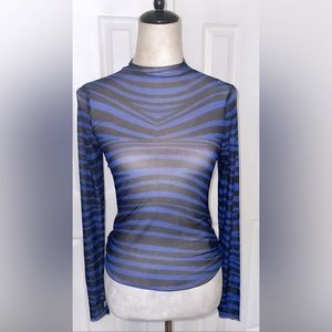 Steve Madden Black and Blue Long Sleeve Top